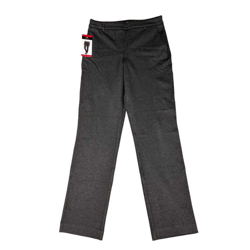 Dalia Womens Tummy Control Straight Leg Dress Pants Dark Heather Charcoal Size M